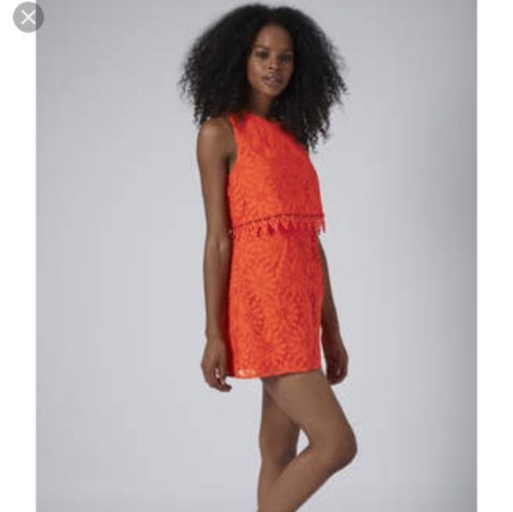 Topshop petite orange dress size 2 mini - Picture 3 of 8